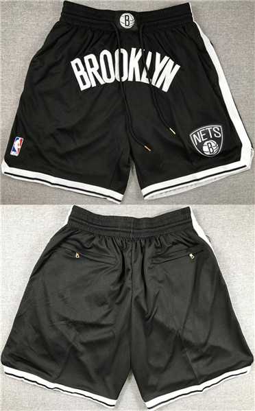 Mens Brooklyn Nets Black Shorts (Run Small)